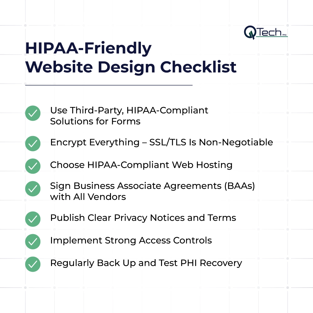 HIPAA-Friendly Website Design Checklist